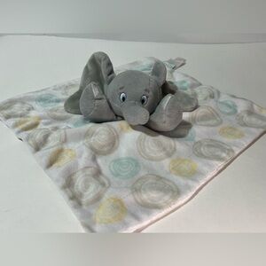 Disney Baby Dumbo Elephant Lovey Security Blanket Grey With Teal Yellow Swirls